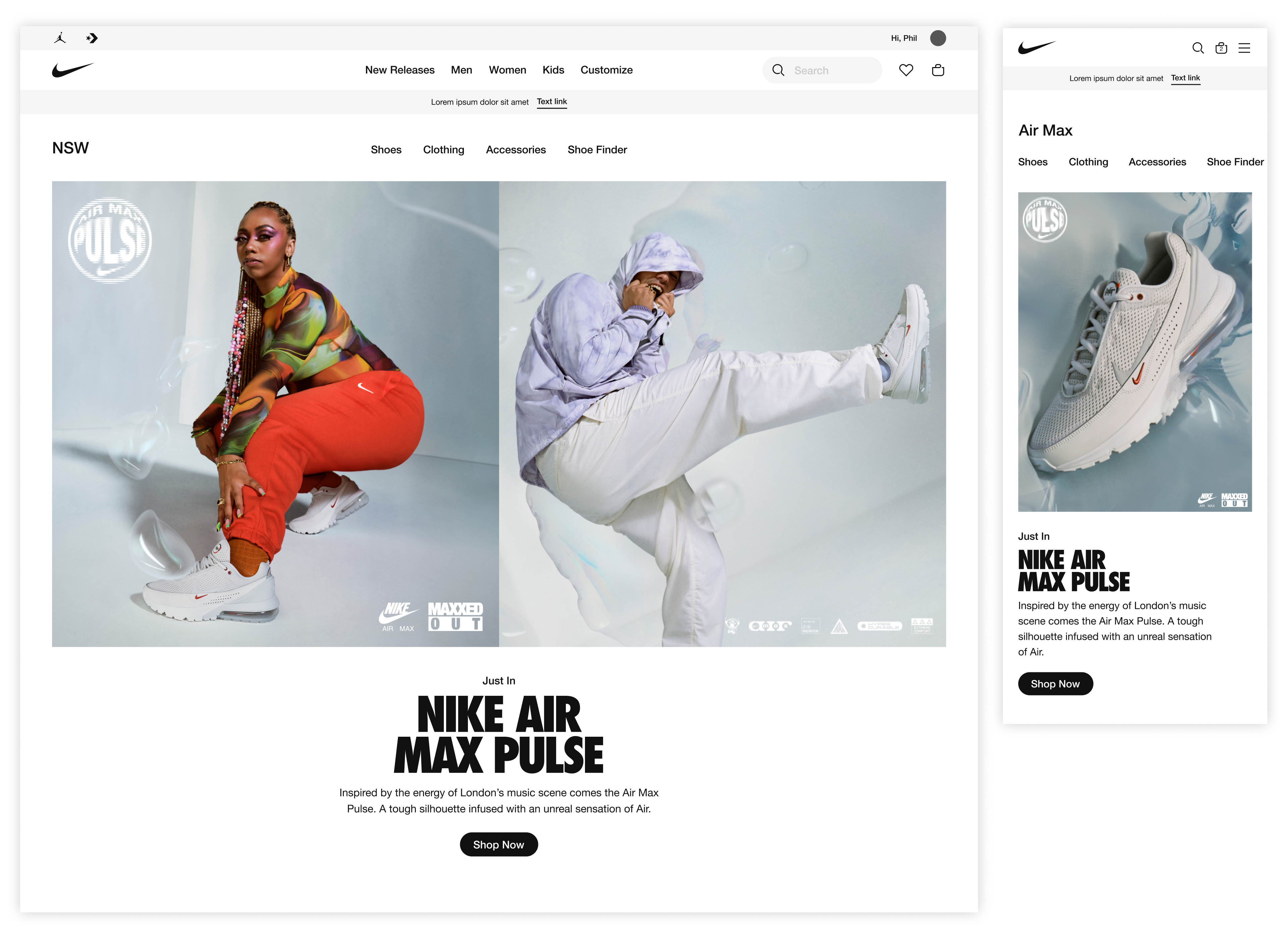 Air Max Pulse Landing Page