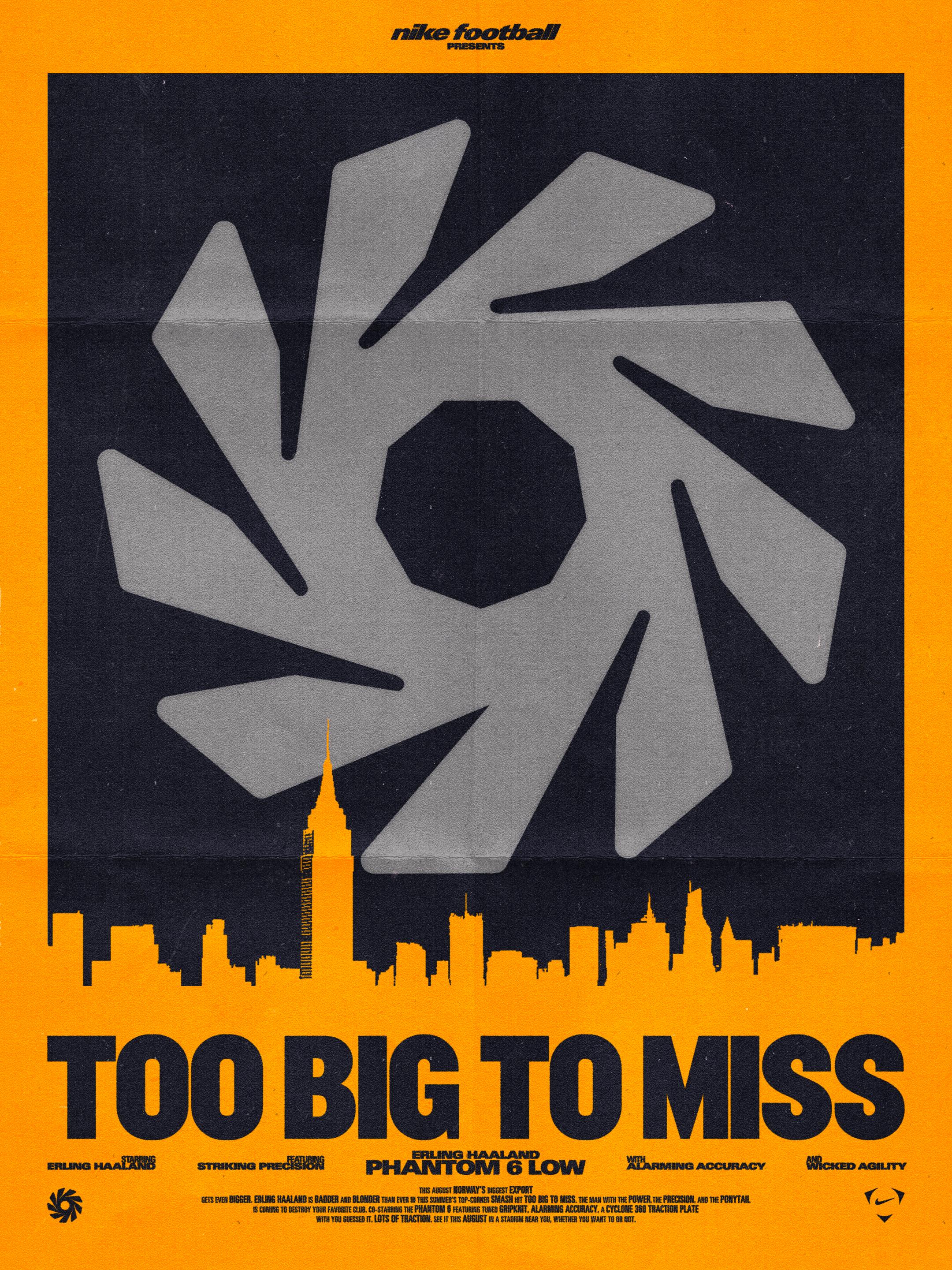 Too Big to Miss Graphic Poster showing Erling's logo and the city skyline.