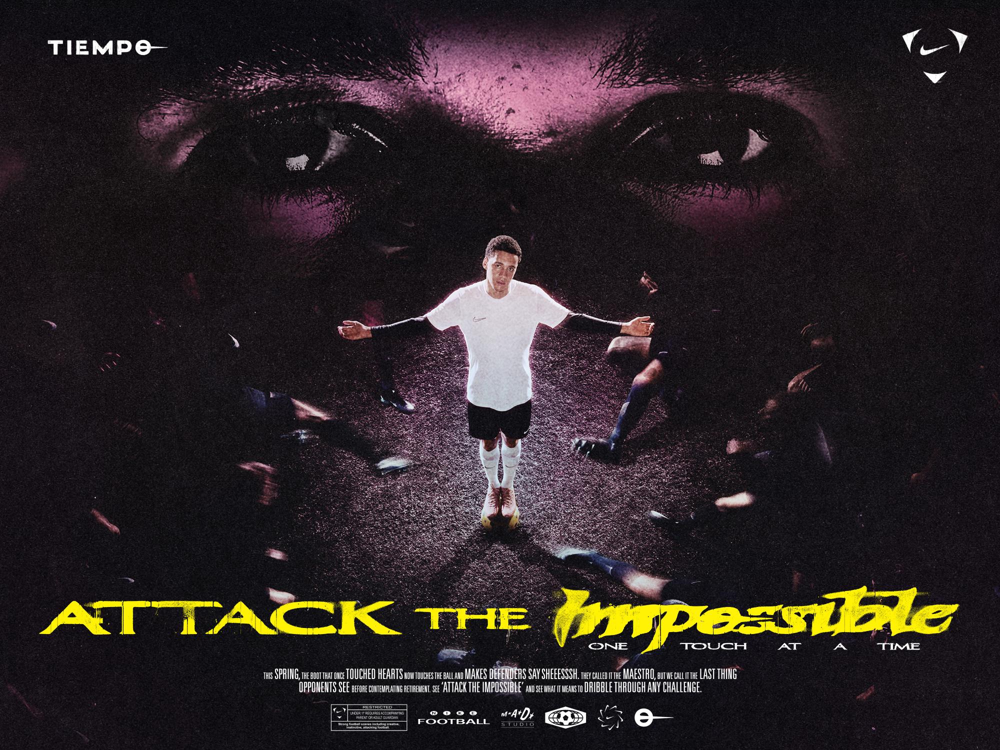 Jamal Musiala Standing on a football. Attack the Impossible.