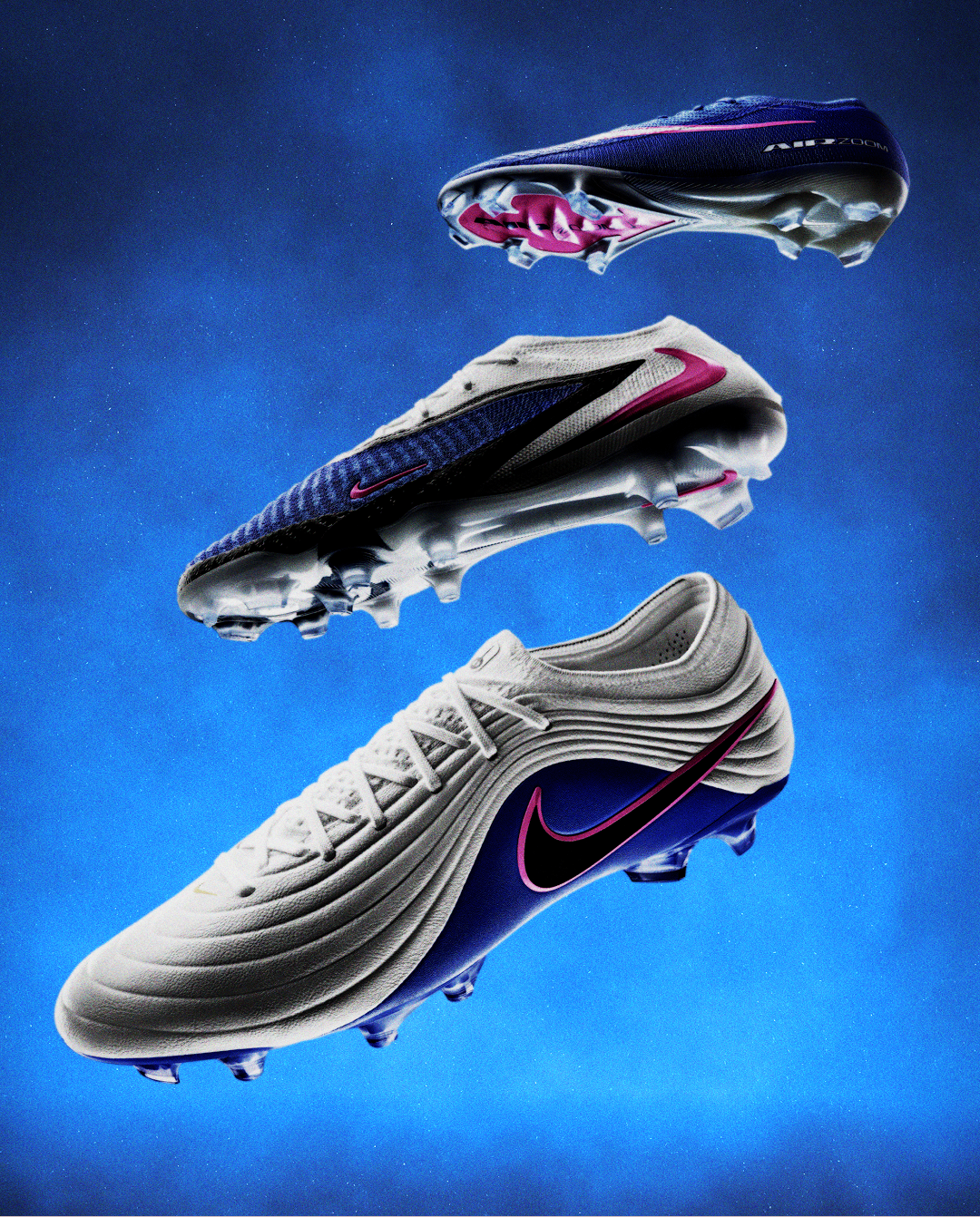 Group shot of all three Nike boot models