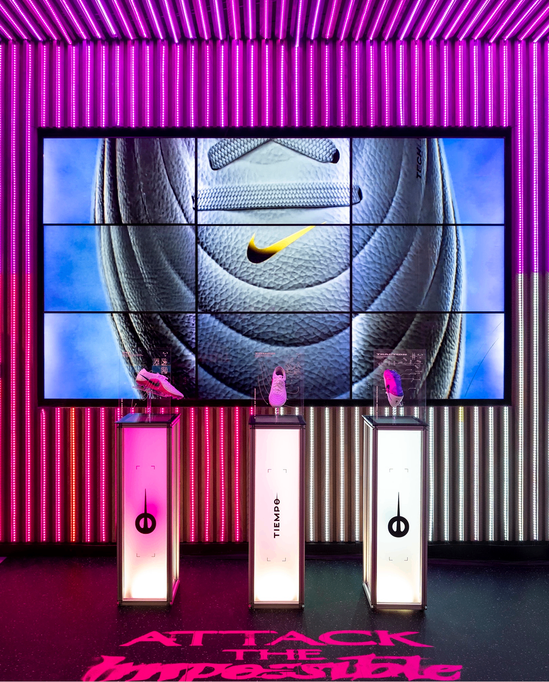 Retail shot of Tiempo on pedestals