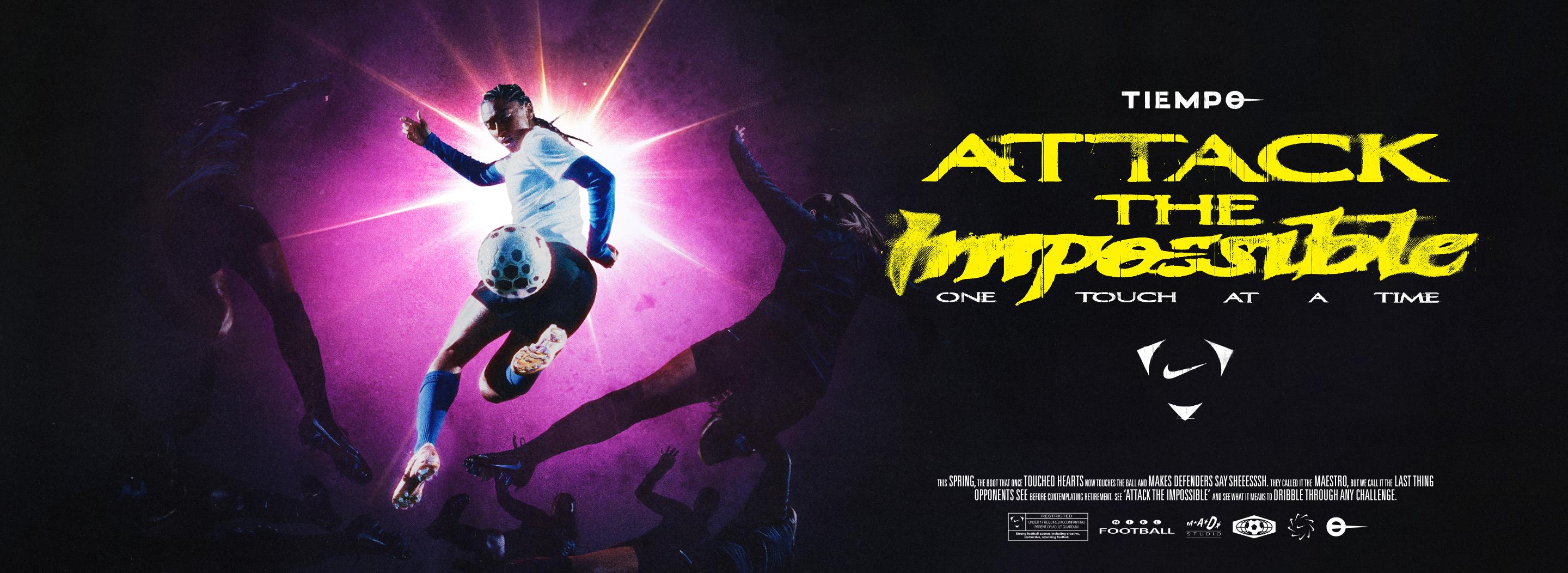 Movie poster of Kerolin doing a back heel over defender's feet