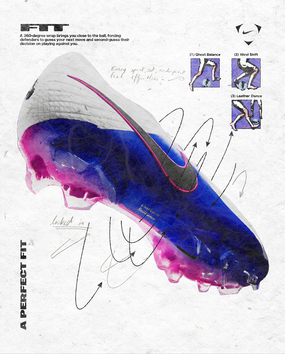 Watercolor style graphic showing details of the Tiempo